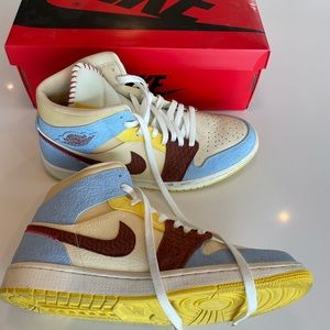 Nike Air Jordan x Maison Chateau Rouge 1 Mid SE 'Fearless' Mens 11, CU2803-200